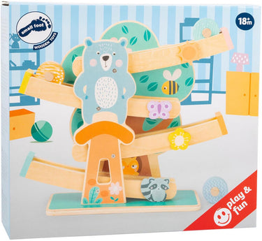 Small foot - houten knikkerbaan dieren pastel
