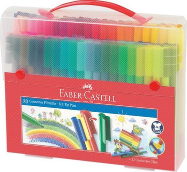 Faber-castell stiften - connector - cadeauset viltstiften - 80 stuks in koffer - fc-155579