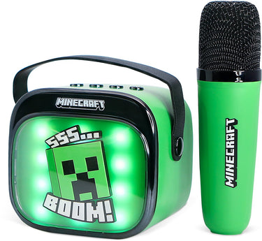 Otl technologies minecraft - karaoke set voor kinderen - draadloze microfoon en speaker - met lichteffecten - stemvervorming