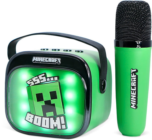 Otl technologies minecraft - karaoke set voor kinderen - draadloze microfoon en speaker - met lichteffecten - stemvervorming