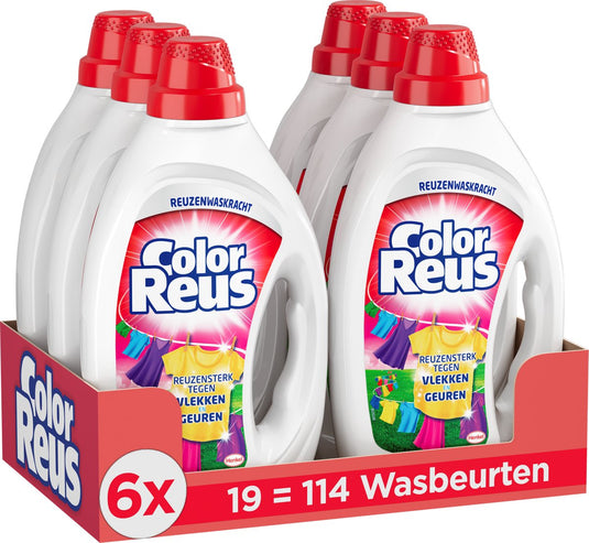 Color reus gel - vloeibaar wasmiddel - gekleurde was - 6 x 19 wasbeurten - voordeelverpakking