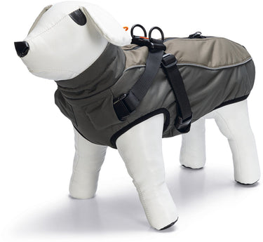 Beeztees milo - hondenjas + hondentuig - grijs - 40 cm