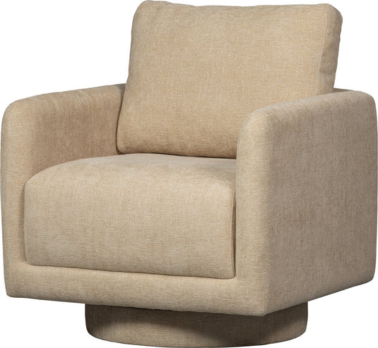 Woood oscar draaifauteuil - chenille - naturel - 64x78x79