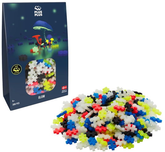 Plus-plus glow in the dark 300 delige bouwset - 3975 - bouwspeelgoed - constructiespeelgoed - set met bouwstenen - vanaf 5 jaar
