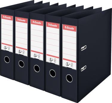 Esselte nr.1 vivida ordner - rugbreedte 75 mm - voordeelverpakking (5 stuks) - zwart