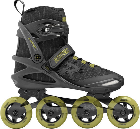 Roces warp thread tif 84 skeelers unisex – 4x84mm wielen – fitness inline skates – zwart groen – maat 46