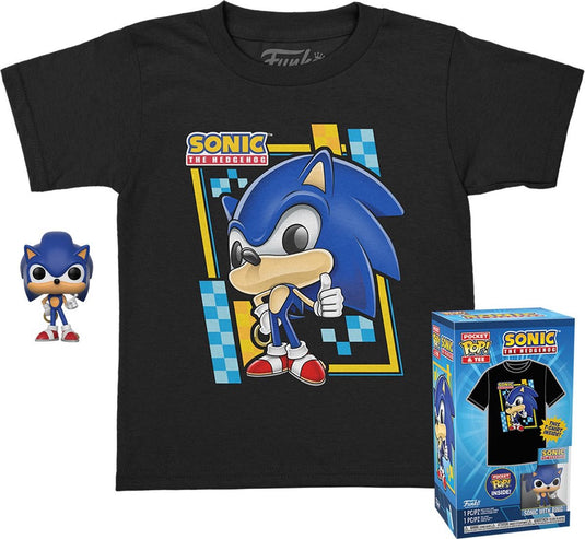 Funko pop! tee box with keychain: sonic the hedgehog (size m)