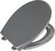 Wenko wc bril samos - antibacterieel donkergrijs duroplast - easy-close softclose sluiting - fix-clip bevestiging afklikbaar in rvs - toiletbril - toiletzitting - donkergrijs