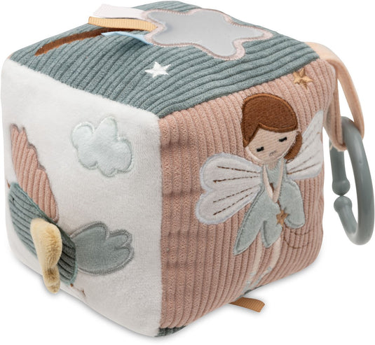 Jollein baby activiteitenkubus - lovely birds - polyester - sensorisch speelgoed