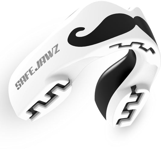 Safejawz gebitsbeschermer extro-series moustache wit zwart junior