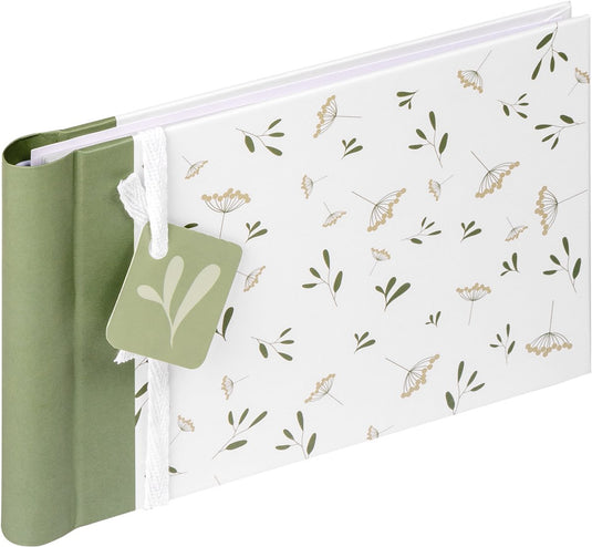 Walther ma-134 flowers - mini insteekalbum met spiraal - 36 foto's 10 x 15 cm - wit groen gedessineerd