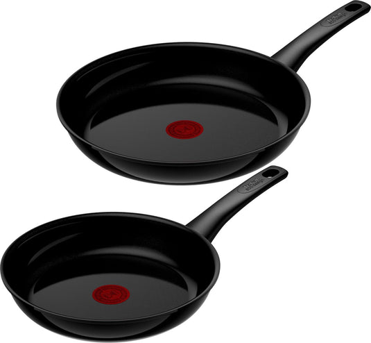 Tefal renew black on - keramische koekenpannenset - ø24 ø28 cm - pfas-vrij - geschikt voor inductie