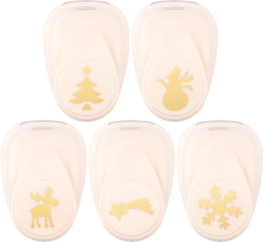 Vaessen creative pons set - figuurpons - kerst - 5 st. - 1 tot 2,5 cm