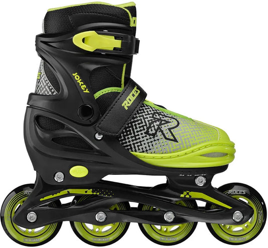Roces jokey x verstelbare skeelers jongens – inline skates – meegroei skates – zwart groen – maat 34-37