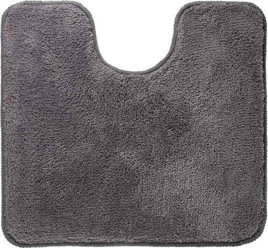 Sealskin angora - toiletmat 55x60 cm - polyester - donkergrijs