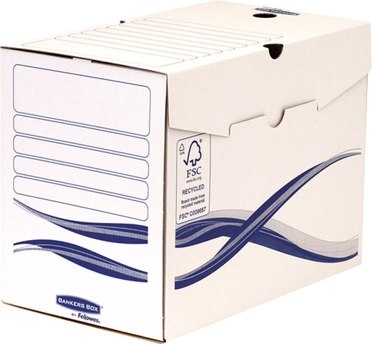 Bankers box archiefdoos a4+ met deksel – documenten opbergen – fsc gerecycled karton – met labelruimte