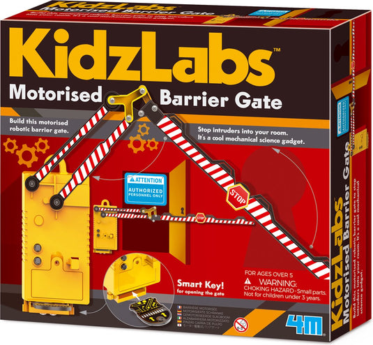 4m kidzlabs: gemotoriseerde slagboom 64cm, met slimme sleutel voor het openen van de poort, met gedetailleerde instructies, werkt op 2x1.5v aaa batterijen (niet inbegrepen), in doos, 5+