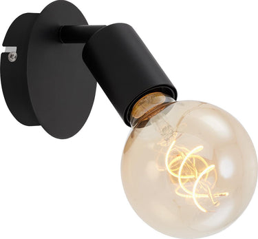 Briloner pearl - wandlamp - plafondspot - retro vintage - spotje draaibaar - e27 fitting - metaal - zwart - ⌀10cm