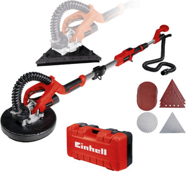 Einhell elektrische wand- plafondschuurmachine te-dw 225 x - 750 w - verwisselbare kop - 600-1800 t min - ø225 mm - telescoopsteel - incl. diverse accessoires