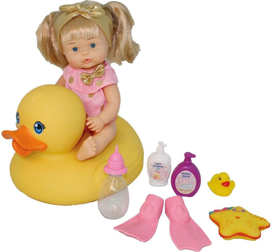 Dimian pop met badeend en accessoires - baby nena.