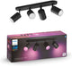 Philips hue fugato opbouwspot - wit en gekleurd licht - 4-spots - zwart