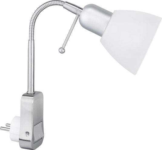 Trio ligara - stekkerspot - nikkel mat - excl. 1x e14 10w - flexibel - geïnstalleerde schakelaar