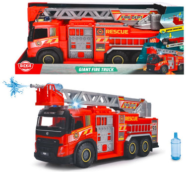 Dickie toys - volvo giant fire truck - brandweerwagen - licht en geluid - hulpdiensten - vanaf 3 jaar
