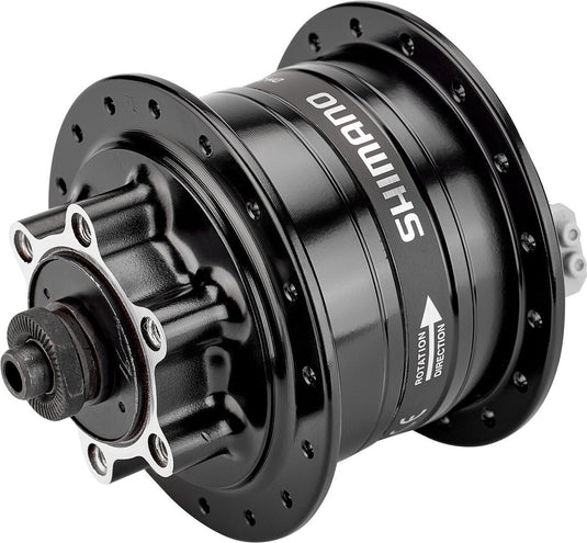 Shimano dh-3d32 naafdynamo 6-bolt quick release - zwart - 36 gaats
