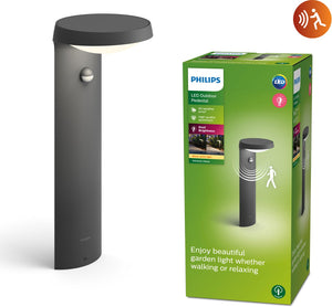 Philips tyla sokkellamp - antraciet - met sensor - 9 w