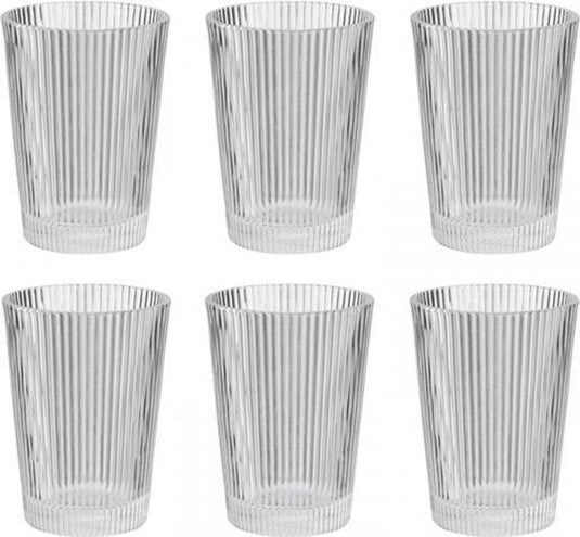 Merkloos sans marque stelton pilastro - drinkglas - ribbel - 240 ml - 6 stuks