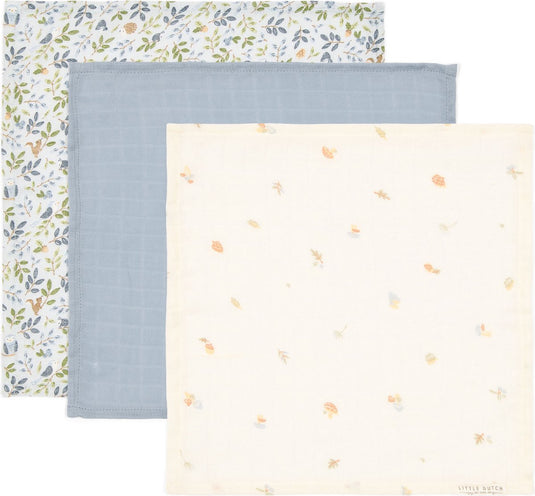 Little dutch monddoekjes set - blauw - forest friends
