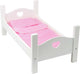 Small foot houten poppenbed met beddengoed 50 cm wit roze