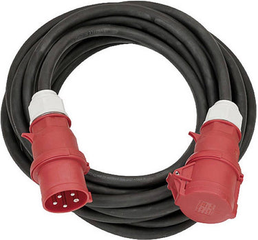 Brennenstuhl cee kabel ip44 (verlengkabel 10 m, h07rn-f 5g6,0 5-polig met cee stekker en koppeling, voor buiten ip44, made in germany) zwart