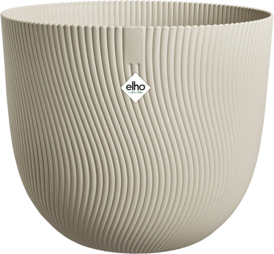 Elho sereh rond 40 - bloempot voor binnen buiten - 100% gerecycled plastic - ø 39.0 x h 33.3 cm - paddenstoel beige