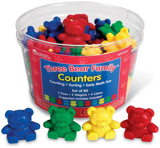 Learning resources three bear family counters - 80 pieces - 3+