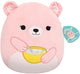 Jazwares squishmallows - medium plush (hominy - peach bear holding cereal bowl) - 30cm plush