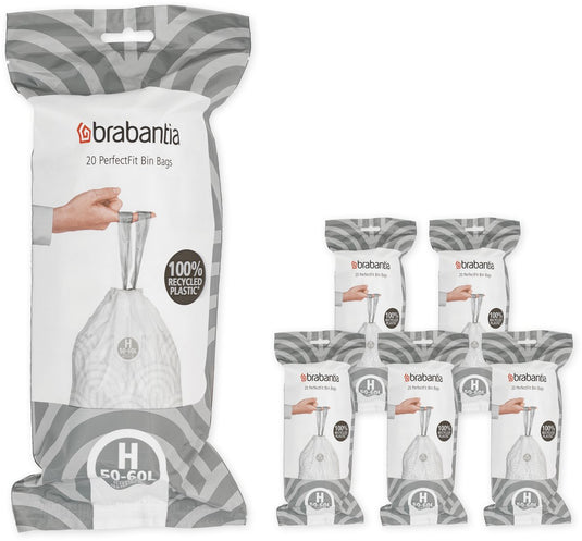 Brabantia perfectfit vuilniszakken - 50 60 l - code h - 6 rollen x 20 stuks
