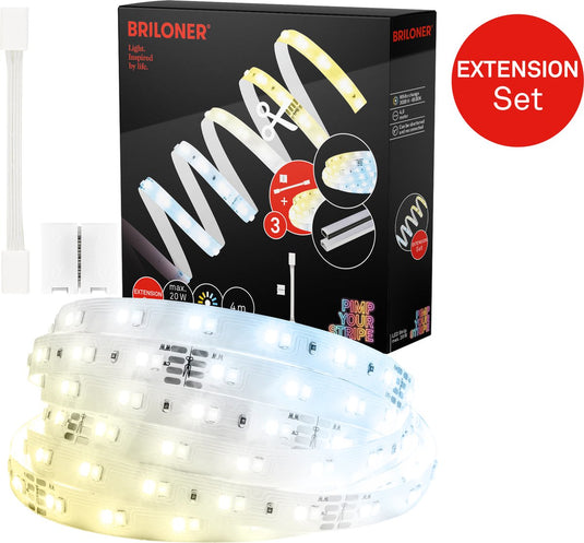 Briloner pimp your strip uitbreidingsset led strip 4m, cct, afstandsbediening