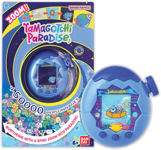 Bandai - tamagotchi paradise water - virtueel dier om op te voeden - tamagotchi met zoomwiel - interactief speelgoed in het engels - blauw watermodel - kinderspeelgoed 6 jaar en + - 43422