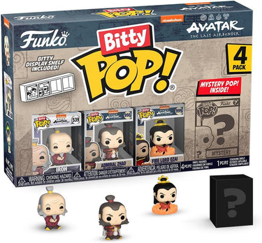 Funko iroh, admiral zhao, fire lord ozai and mystery chase - bitty pop! - avatar the last airbender figuur - 2cm