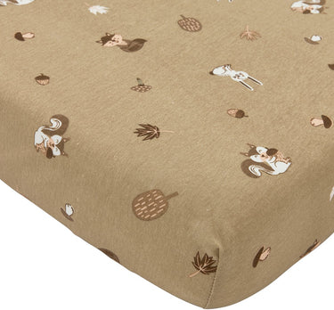 Meyco baby forest animals hoeslaken wieg - sand - 40x80 90cm