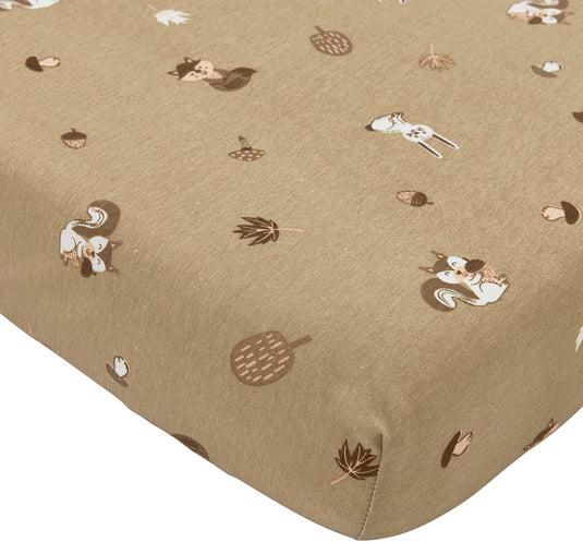 Meyco baby forest animals hoeslaken wieg - sand - 40x80 90cm