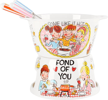 Blond amsterdam even bijkletsen fondue set