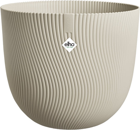 Elho sereh rond 60 - grote bloempot voor binnen buiten - 100% gerecycled plastic - ø 59 x h 50.6 cm - paddenstoel beige