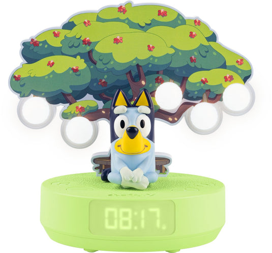 Bigben bluey lumitree draadloze nachtlamp en kinder wekker - met officiële bluey titelmuziek, 3 melodieën en white noise