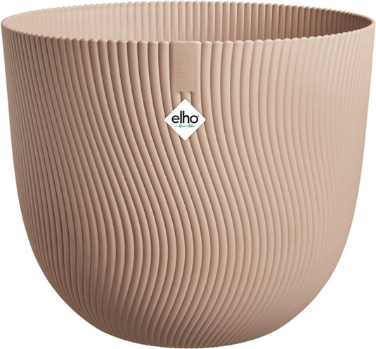 Elho sereh rond 30 - bloempot voor binnen buiten - 100% gerecycled plastic - ø 29.5 x h 25.3 cm - koele klei