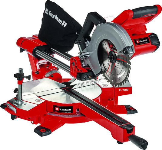 Einhell accu radiaal afkort- verstekzaag te-sm 36 210 li solo - power x-change - 36 v li-ion - ø210 mm - incl. 40 tands zaagblad - excl. accu en lader