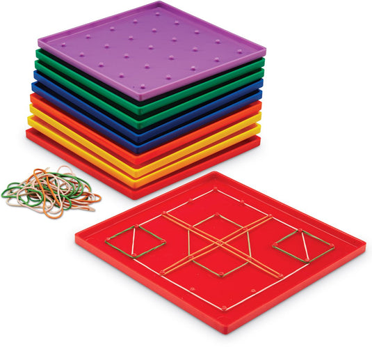 Learning resources educatief speelgoed 5 x 5 pin geoboards set van 10. - 3+