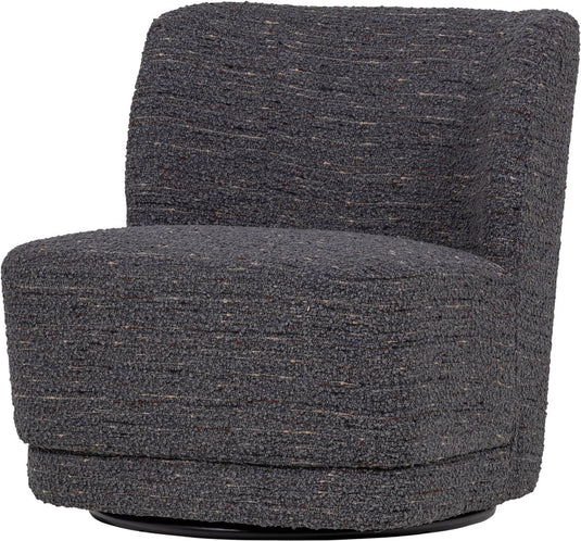 Woood atty draaifauteuil - grove melange - grijs - 75x74x65