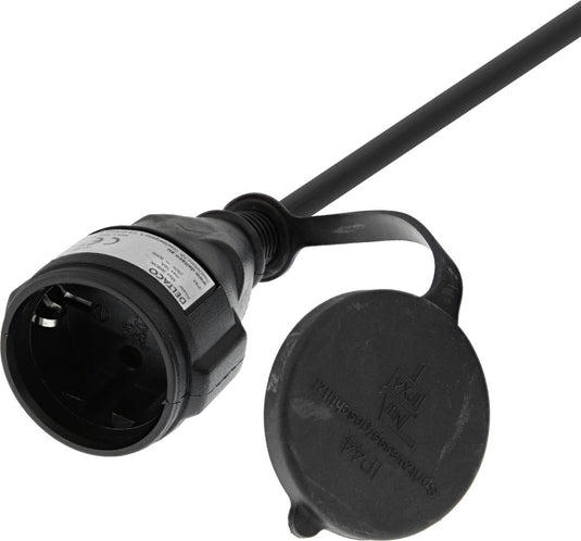Deltaco gt-980 verlengkabel - buitengebruik - verlengsnoer geaard - ip44 - 10 meter - zwart